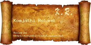 Komjáthi Roland névjegykártya